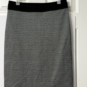 BCBG Max Azria, S, Black/White Skirt, decorative Black Elastic Waistband, NWOT